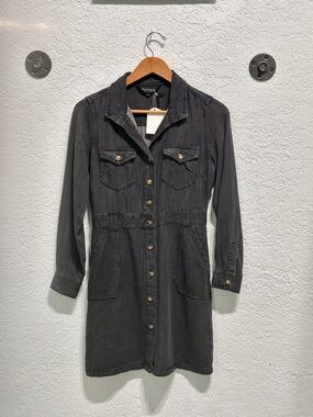 Women's Black Denim Shirt Dress